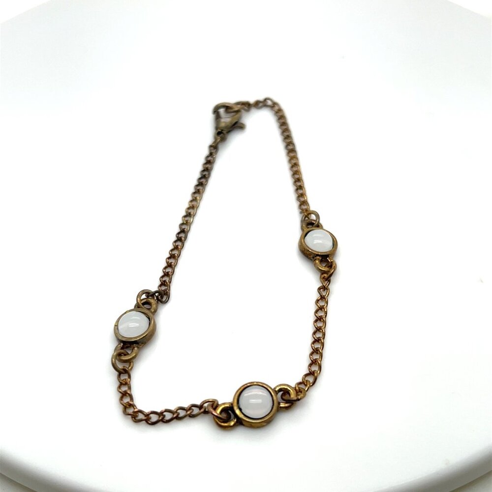 Costume Bracelet with White Stones
